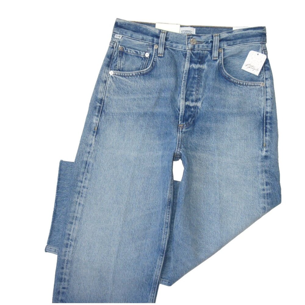 Citizens Of Humanity Blue Wide-Leg High-Rise Jeans - Picture 6 of 9